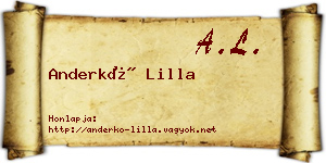Anderkó Lilla névjegykártya